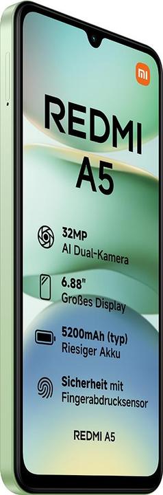 Image du produit Xiaomi Redmi A5 4G Dual Sim 4GB RAM 128GB - Lake Green (128 Go, Lac Vert, 6.88", Double SIM, 32 Mpx, 4G)