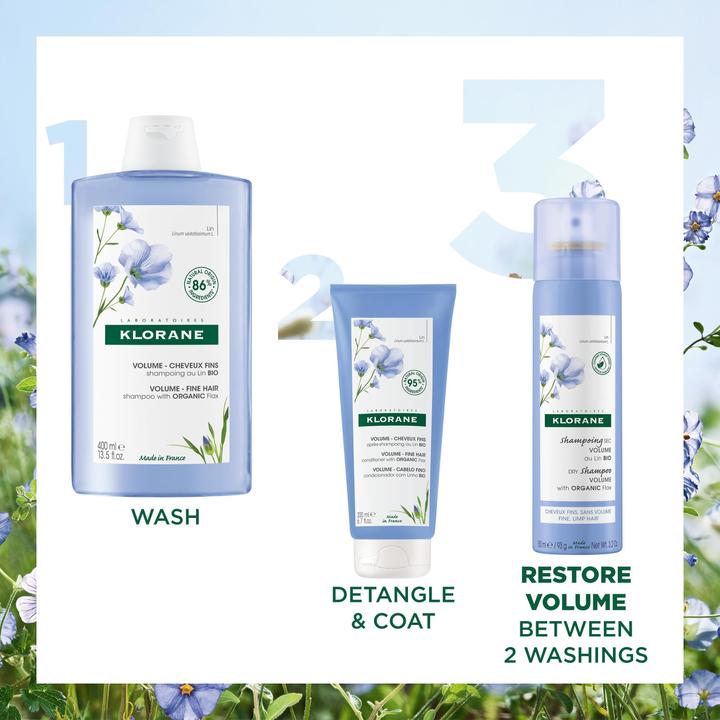 Produktbild Klorane Volumen-Trockenshampoo mit BIO-Lein (150 ml, Trockenshampoo)