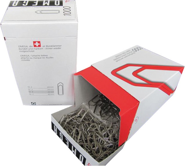 Actual product image Omega Paperclips (1000 x)