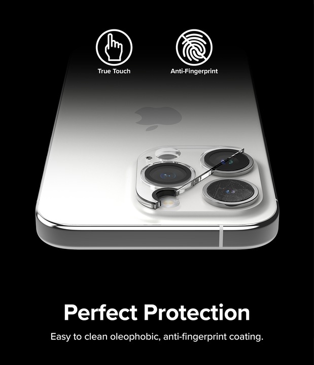 Actual product image Ringke iPhone 15 Pro Max Camera Styling Camera Island Protector Tempered Glass (2pcs) Transparent (2 Piece, Apple iPhone 15 Pro Max)