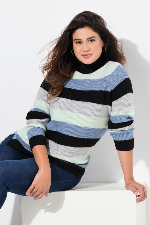 Produktbild Ulla Popken Pullover, Streifen, Stehkragen, Raglan-Langarm (42, 44)