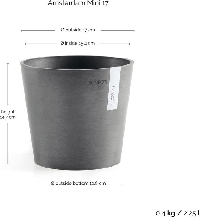 Actual product image Ecopots Amsterdam Mini (17 cm)
