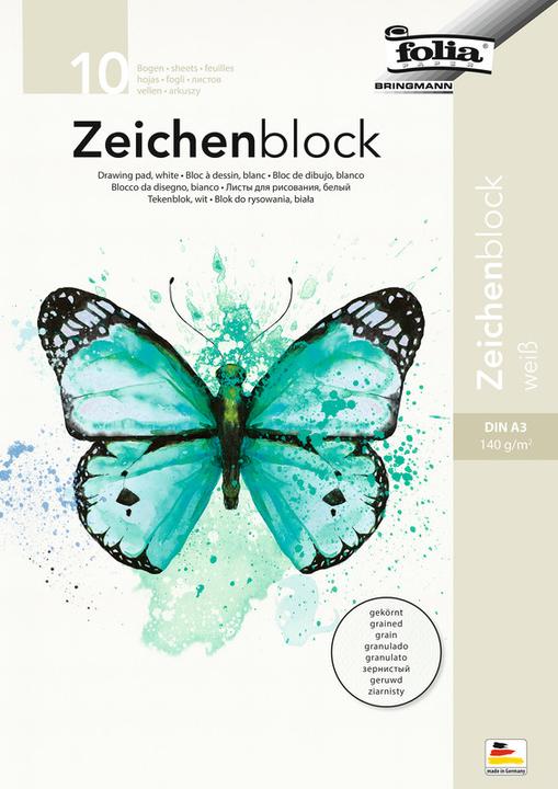 Produktbild Folia Zeichenpapier Block gekörnt (A3, Weicher Einband)