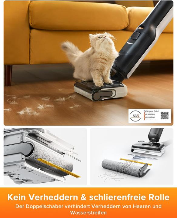 Actual product image Roborock F25 LT Nass Trockensauger,180° Flachliegende Hartbodenreinigung,90°C Heisswasser,20000Pa