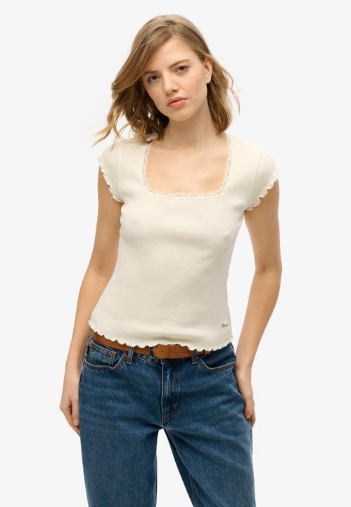 Superdry Essential Kurzarm-T-Shirt mit eckigem Ausschnitt (12XL)