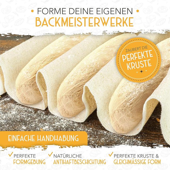Produktbild Krustenzauber 3er Baguette Backform mit Bäckerzubehör