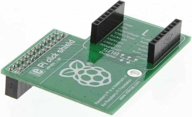 Produktbild MikroElektronika MIKROE-1513 - Pi Click Shield mit 2 Mikrobus-Buchsen