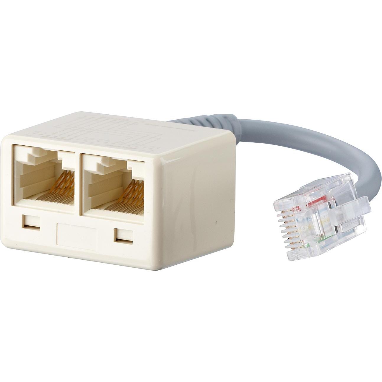 Metz Connect BTR UAE-Adpt. con estensione 0,1m WE8 - 2x WE(8) 4-poli 2x Western 8/8 RJ-45 4-poli Outlets spli..., Accessori per telefoni