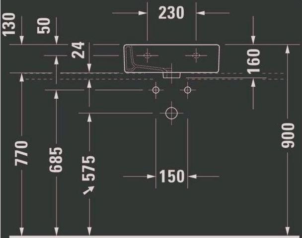 Image du produit Duravit Lave-mains Vero 45 cm blanc 0704450000 (350 mm, 450 mm)