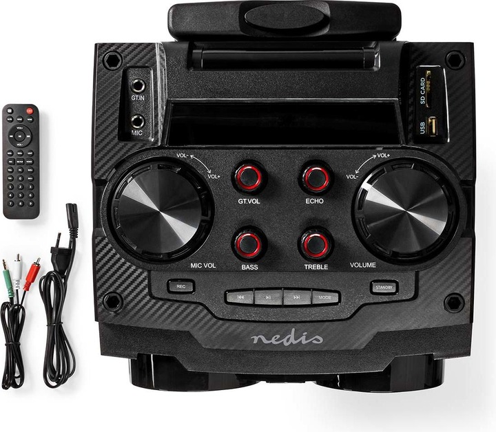 Produktbild Nedis Bluetooth®-Party-Lautsprecher | max. Batteriespielzeit: 6.5 Std | 120 W | Tragegriff | Partyli (6.50 h, Batteriebetrieb)