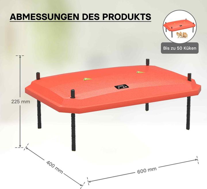 Image du produit Fudajo Panneau chauffant pour élevage de 45-50 poussins Plaque 40x60cm 66W avec thermostat