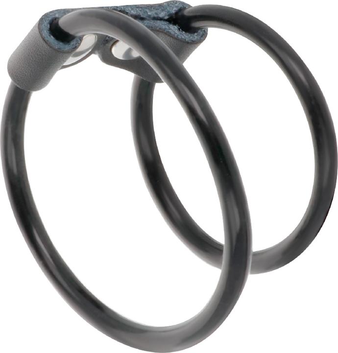 Darkness Sensations Double anneau pénien en caoutchouc et cuir (3.60 cm)