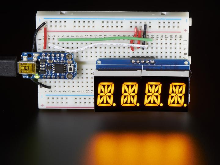Produktbild Adafruit Alphanumerisches Display Gelb 4 Zeichen I2C (Display)
