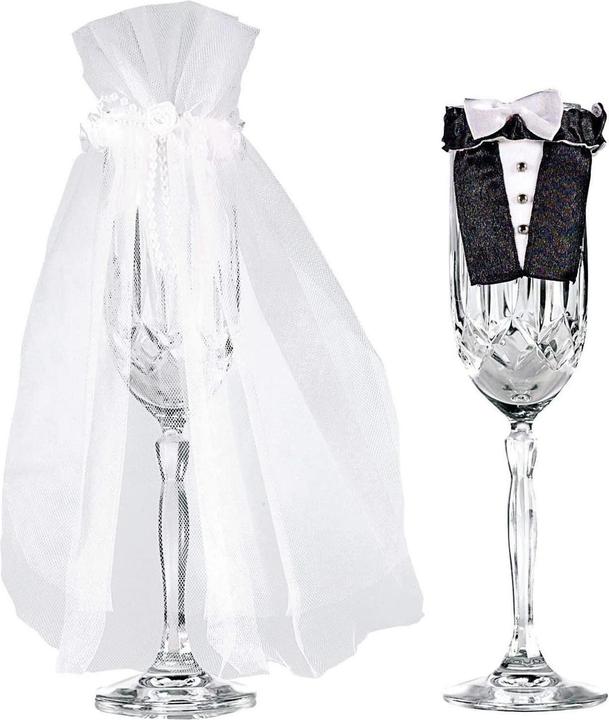 Produktbild Amscan Braut und Bräutigam Glasdekoration 10erPack (10 Stk.)