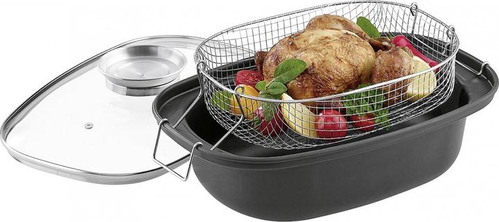 Actual product image GSW Aroma roaster with wire insert 39 x 25 cm - 4 litres (Frying pan, Stainless steel)