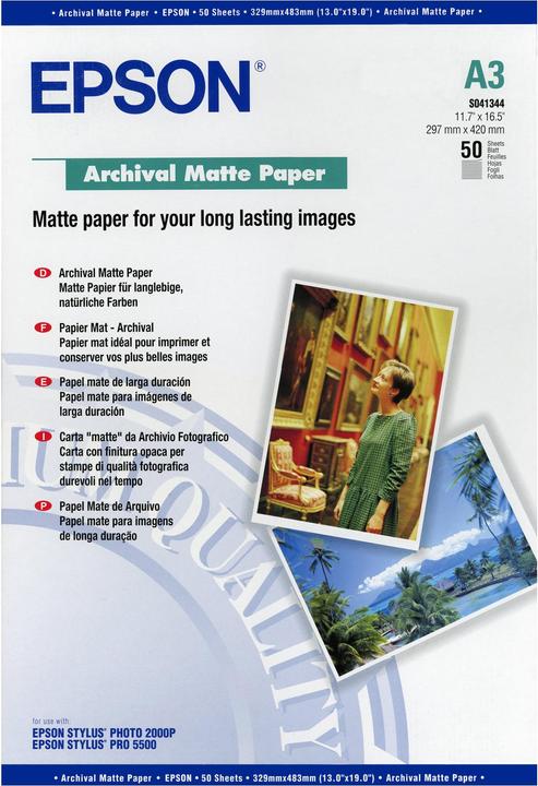 Immagine prodotto Epson Tappetino d'archivio (189 g/m², A3, 50 x)
