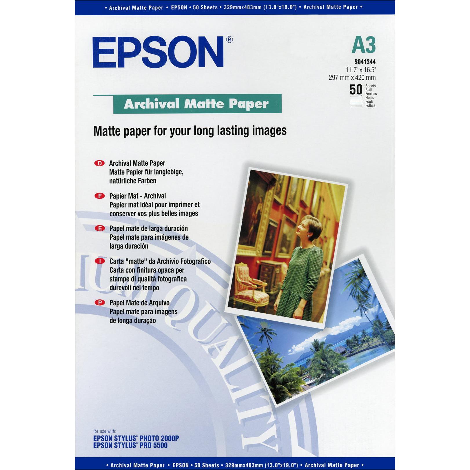 Thumbnail - Epson Archival Matte (189 g/m², A3, 50 x), Fotopapier, Weiss