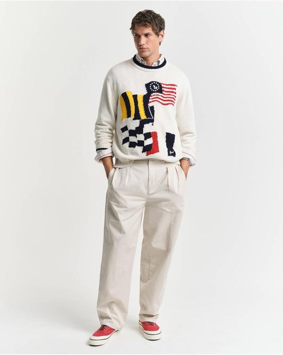 Produktbild GANT Vlag INTARSIA COTTON C-hals, Eggshell., XXL (XXL)