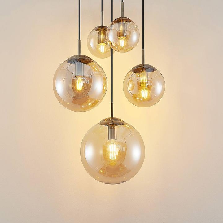 Immagine prodotto Lindby Teeja 5 Cluster Luce a sospensione Ambra (E27)
