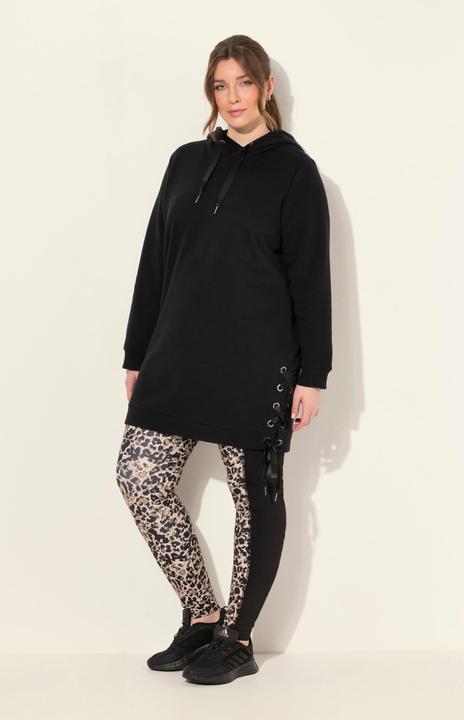 Produktbild Ulla Popken Long-Hoodie, Satinbänder, Kapuze, Langarm (50, 52)