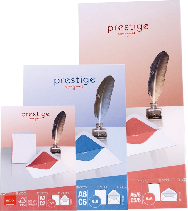 Produktbild Elco Doppelkarten mit Briefumschläge Prestige (C5, A5, 5 x)