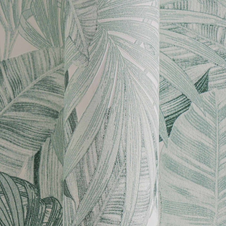Actual product image A.S. Création Greenery with palm print in jungle look (53 x 1005 cm)