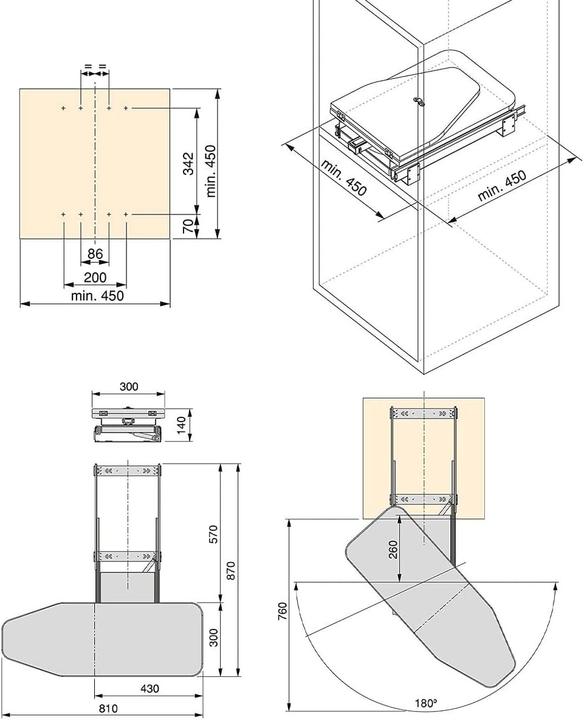 Actual product image Emuca Ironing board for furniture (81 x 30 cm)