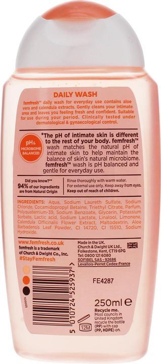 Actual product image Femfresh Daily intimate wash (Intimate washing lotion, 250 ml)