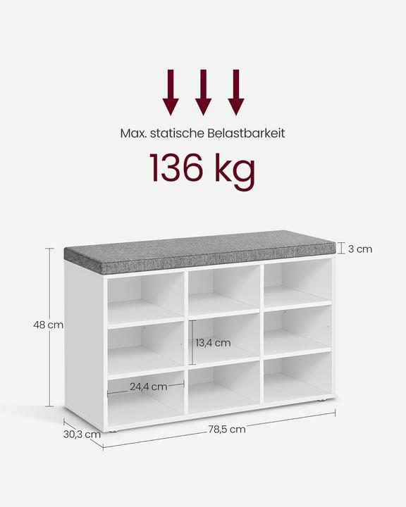 Actual product image Vasagle Benchy (78.5 x 30.5 x 48 cm)