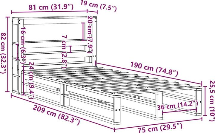 Image du produit vidaXL Bettrahmen (120 x 190 cm)
