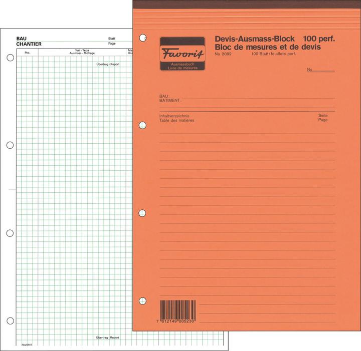 Actual product image Favorit Copy block Devis measurement block (100 x)