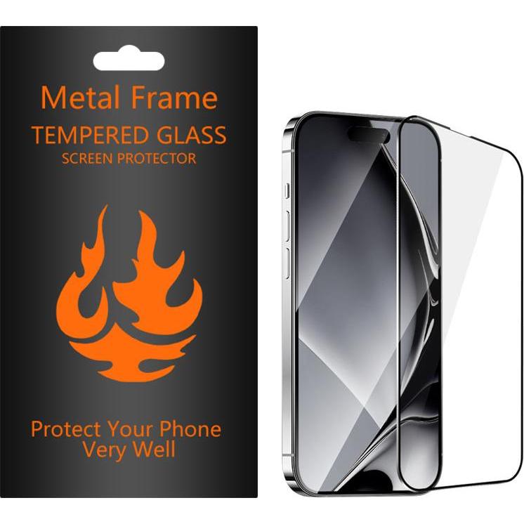 OEM Gehärteter Glasmetallrahmen für Samsung Galaxy S25 Plus schwarzer Rahmen, Mobilgerät Ersatzteile, Schwarz