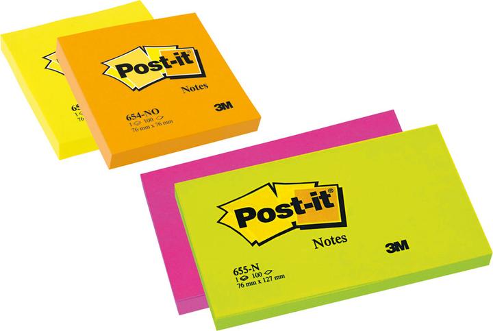 Actual product image Post-it Sticky notes neon (127 x 76 mm)