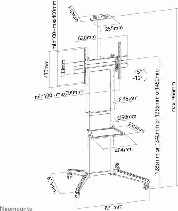 Image du produit Neomounts Mobile Floor Stand incl. AV- (70", 50 kg)