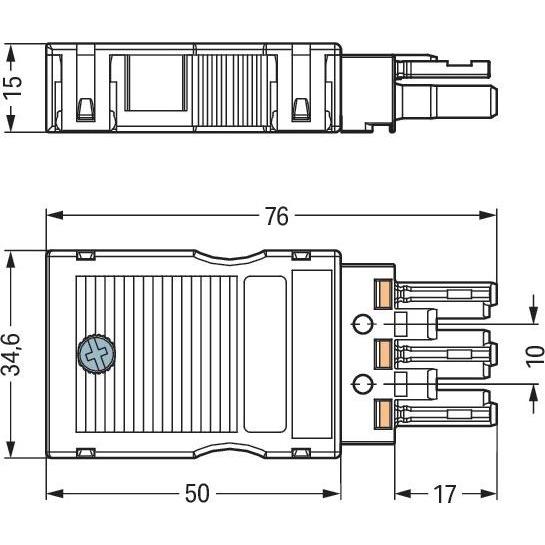 Thumbnail - Wago Netz-Steckverbinder WINSTA MID, Elektronikkabel + Stecker, Schwarz