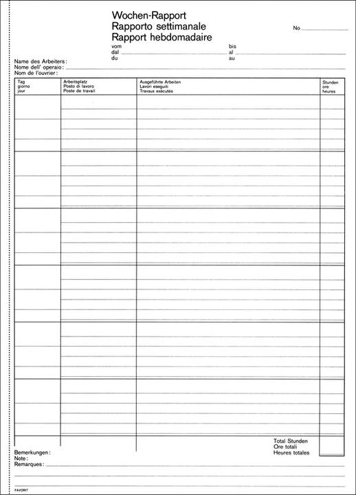 Produktbild Favorit Wochen-Rapporte (2 x)