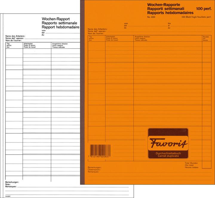 Produktbild Favorit Wochen-Rapporte (2 x)