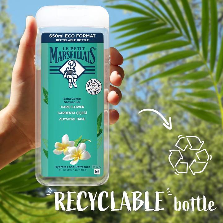 Actual product image Le Petit Marseillais Extra Gentle Shower Gel Tiaré Flower 650ml (650 ml)