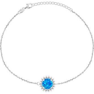 Brilio, Armschmuck, Silver - Charming bracelet with synthetic opal BRC37WB