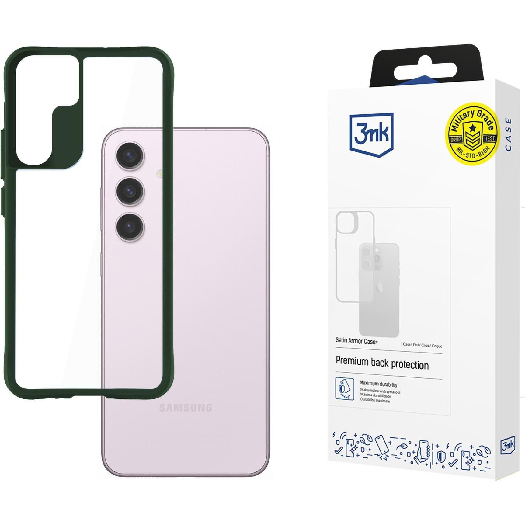 3MK Satin Armor Case+ zielony/green (Samsung Galaxy S24), Smartphone Hülle, Grün