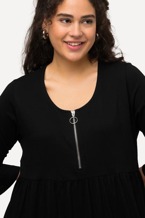 Actual product image Ulla Popken Zip Neckline Empire Knit Pocket Dress (54)