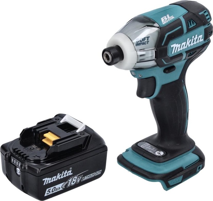 Actual product image Makita DTS 141 T1 Battery impulse wrench 18 V 40 Nm 1/4" Brushless + 1x battery 5.0 Ah - without charger (Rechargeable battery operated)