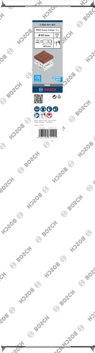 Nutritional values and ingredients Bosch Professional Zubehör PRO Core Cutter dry, 87 x 400 mm, 1 1/4 inch UNC (87 millimetres)