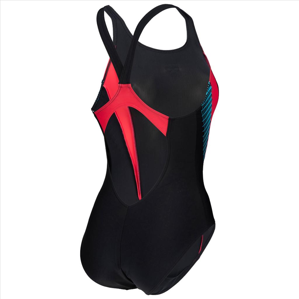 Thumbnail - Arena, Damen, Badeanzug, W Threefold V Back One Piece R, Schwarz, (36, S)