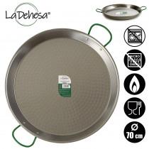 La Dehesa Padella per paella lucida 70 cm 30 porzioni (Padella per paella, Acciaio)