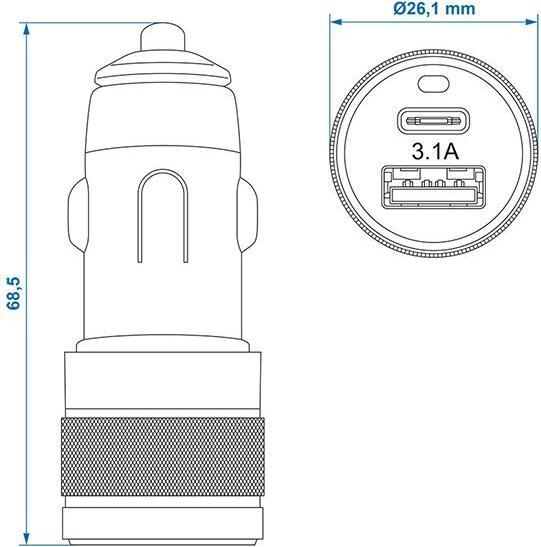 Produktbild ProPlus USB Ladegerät Typ A + C zweifach