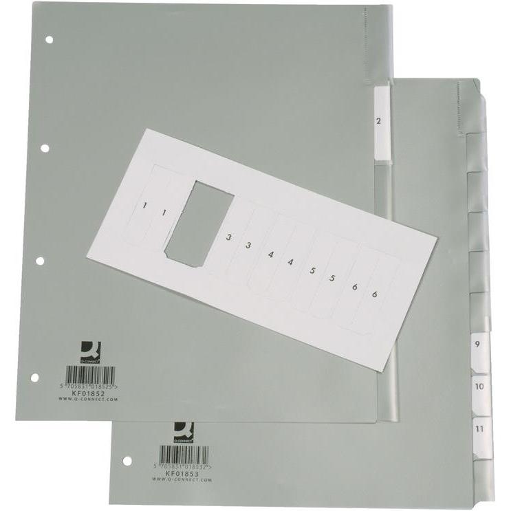 Thumbnail - Q-Connect, Ordner Zubehör, Register Vollformat überbreit mit Fenstertaben