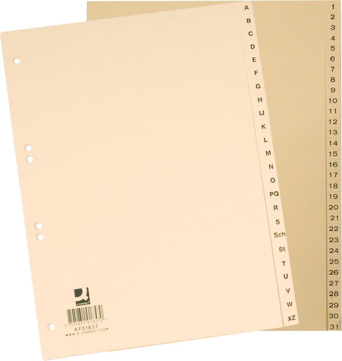 Produktbild Q-Connect Register Vollformat aus Papier