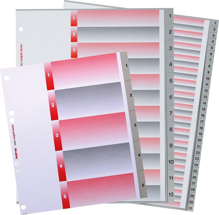 Immagine prodotto Kolma Index A4 XL superstrong 1-5 5 pezzi grigio