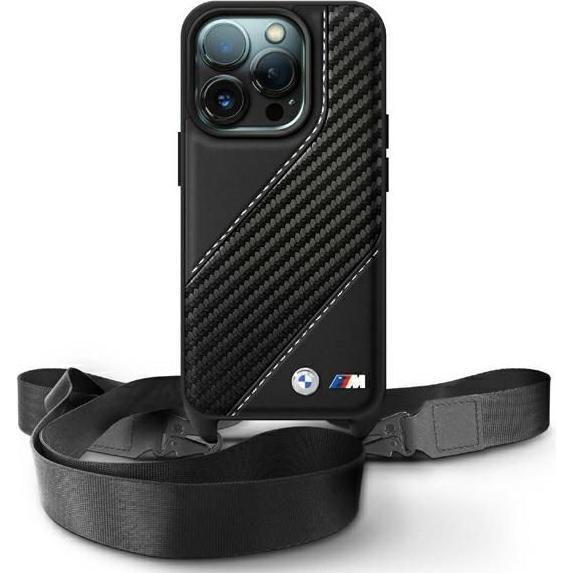 BMW BMHCP16X23PSCCK iPhone 16 Pro Max 6.9" czarny/black hardcase M Edition Carbon Stripe & Strap (Apple iPhone 16 Pro Ma...